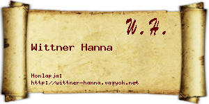 Wittner Hanna névjegykártya